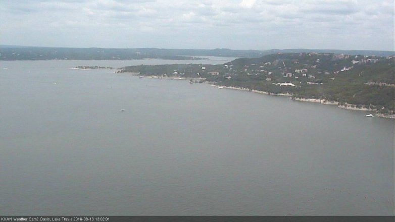 Lake Travis webcam, August 13, 2016 12:20 PM CT