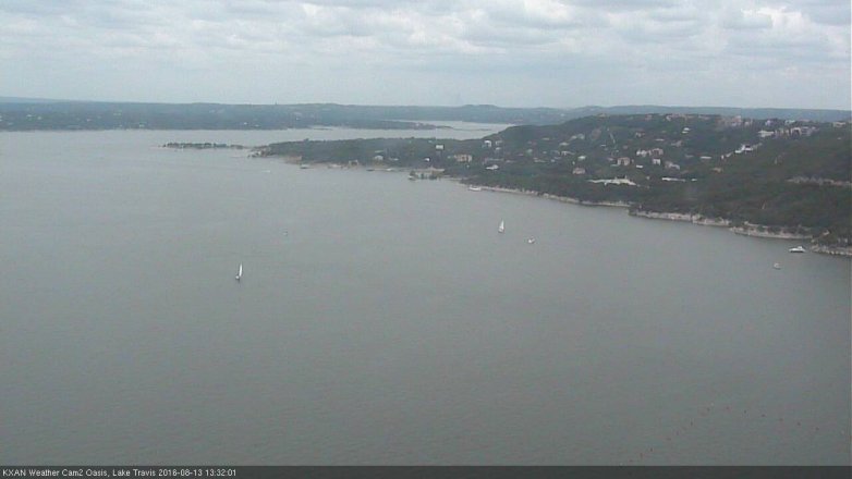 Lake Travis webcam, August 13, 2016 12:40 PM CT