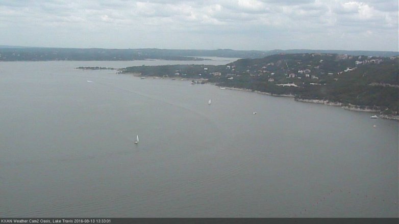 Lake Travis webcam, August 13, 2016 12:50 PM CT