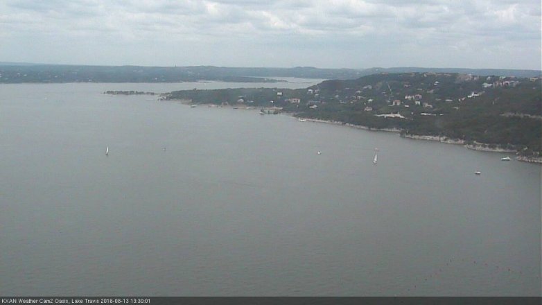 Lake Travis webcam, August 13, 2016 1:00 PM CT