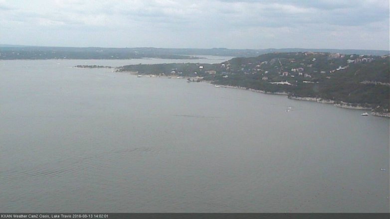 Lake Travis webcam, August 13, 2016 1:10 PM CT