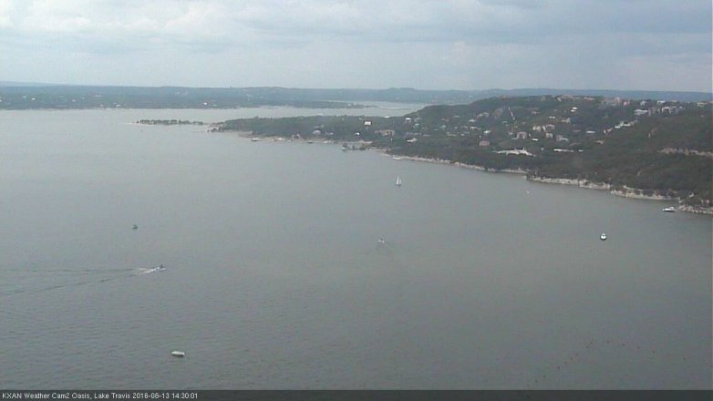Lake Travis webcam, August 13, 2016 1:40 PM CT
