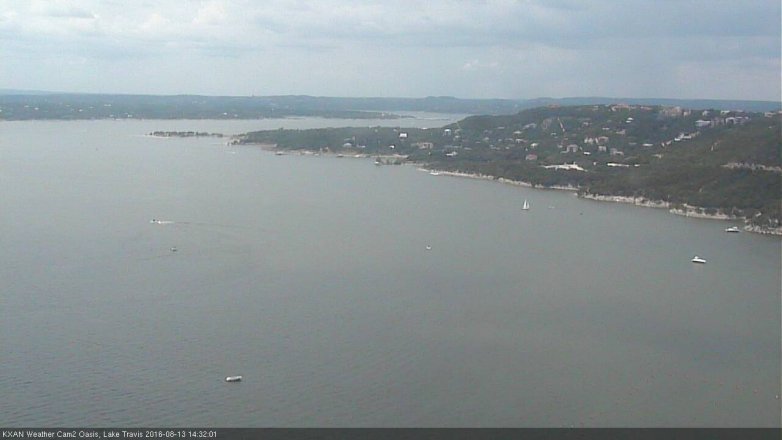 Lake Travis webcam, August 13, 2016 1:55 PM CT