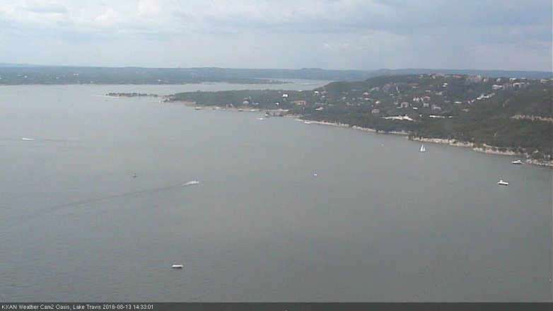 Lake Travis webcam, August 13, 2016 2:05 PM CT