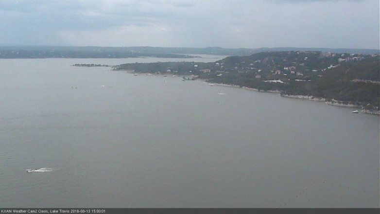 Lake Travis webcam, August 13, 2016 2:10 PM CT