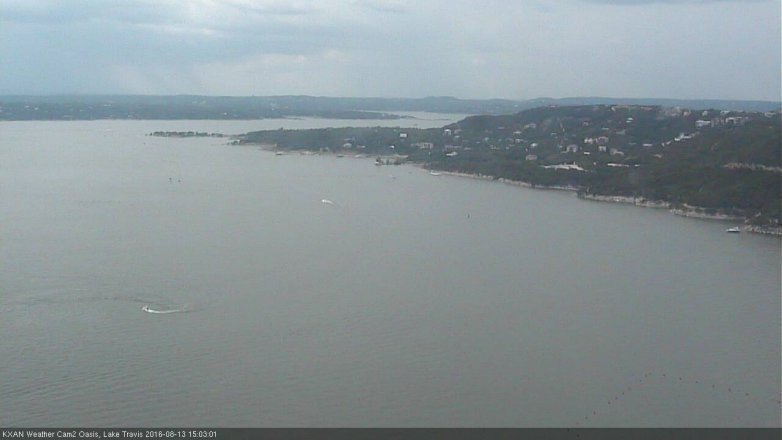 Lake Travis webcam, August 13, 2016 2:25 PM CT