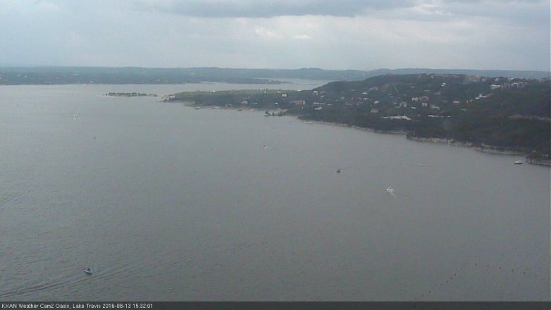 Lake Travis webcam, August 13, 2016 2:35 PM CT