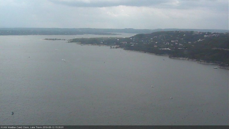 Lake Travis webcam, August 13, 2016 2:40 PM CT