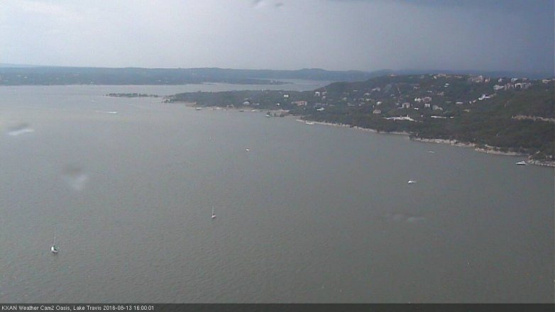 Lake Travis webcam, August 13, 2016 3:05 PM CT