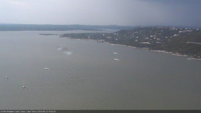 Lake Travis webcam, August 13, 2016 3:10 PM CT