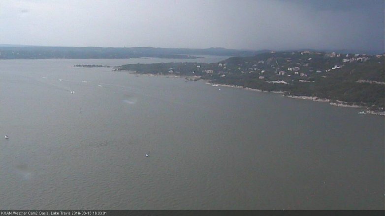 Lake Travis webcam, August 13, 2016 3:25 PM CT