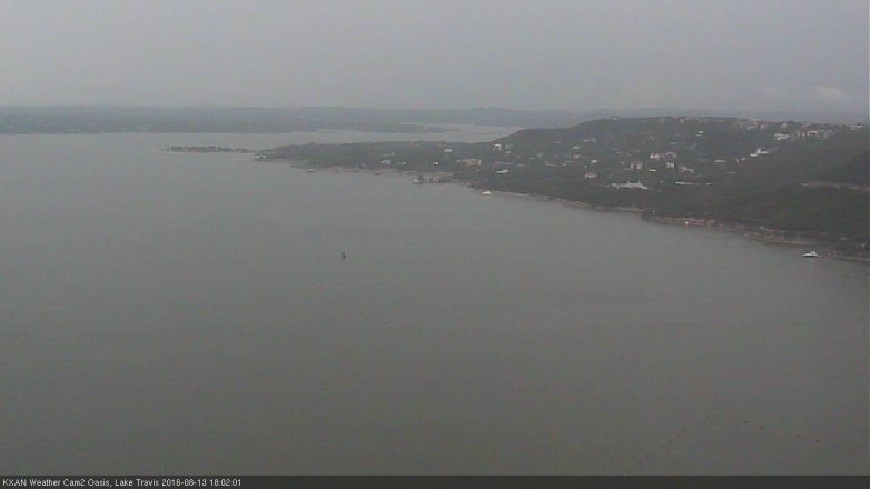 Lake Travis webcam, August 13, 2016 5:10 PM CT