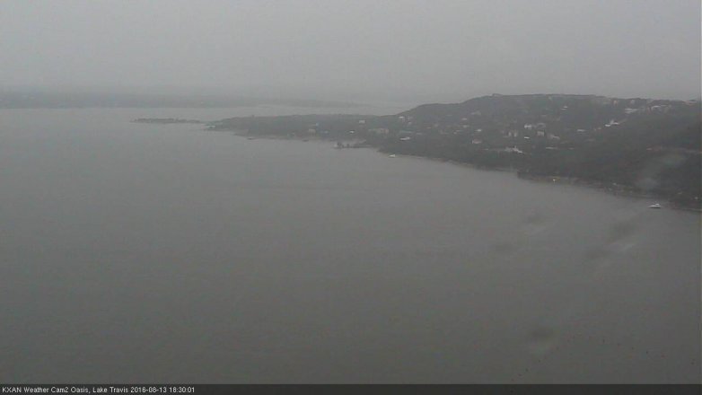 Lake Travis webcam, August 13, 2016 5:55 PM CT