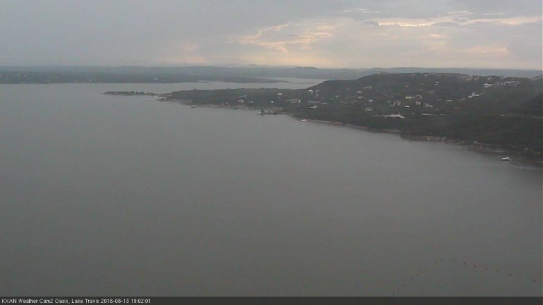 Lake Travis webcam, August 13, 2016 6:05 PM CT