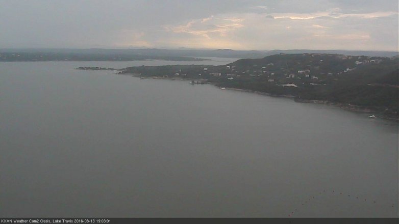 Lake Travis webcam, August 13, 2016 6:15 PM CT