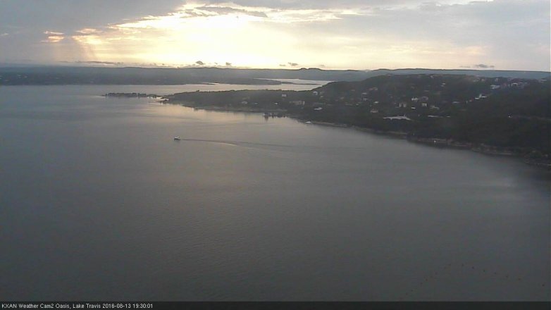 Lake Travis webcam, August 13, 2016 7:00 PM CT