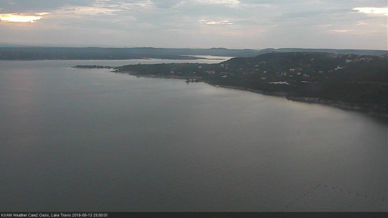 Lake Travis webcam, August 13, 2016 7:25 PM CT
