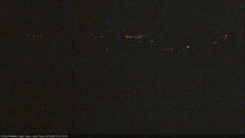 Lake Travis webcam, August 13, 2016 9:00 PM CT