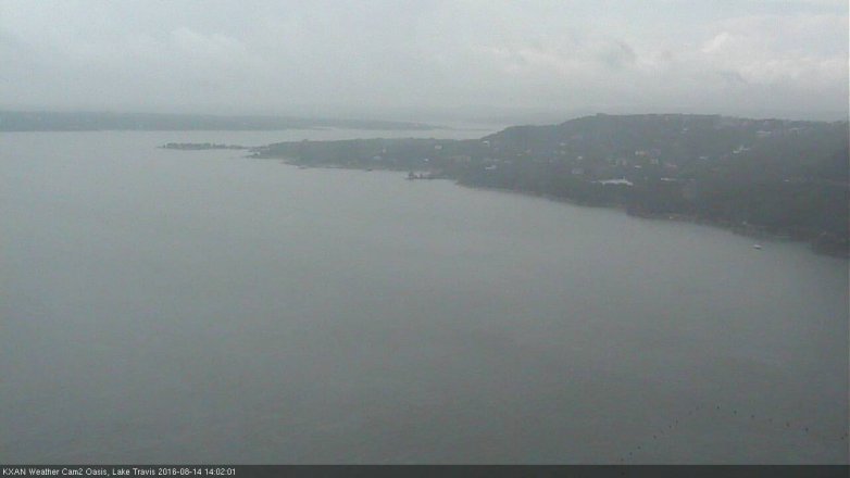Lake Travis webcam, August 14, 2016 1:15 PM CT