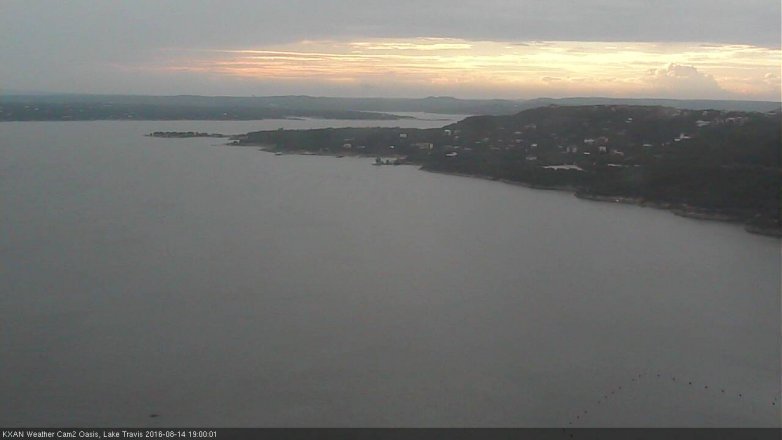Lake Travis webcam, August 14, 2016 6:10 PM CT