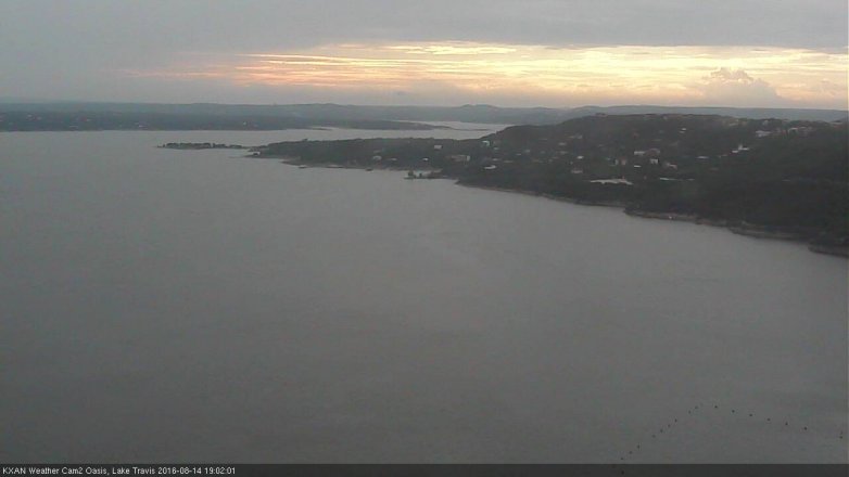 Lake Travis webcam, August 14, 2016 6:15 PM CT