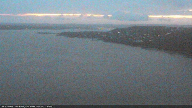 Lake Travis webcam, August 14, 2016 7:45 PM CT