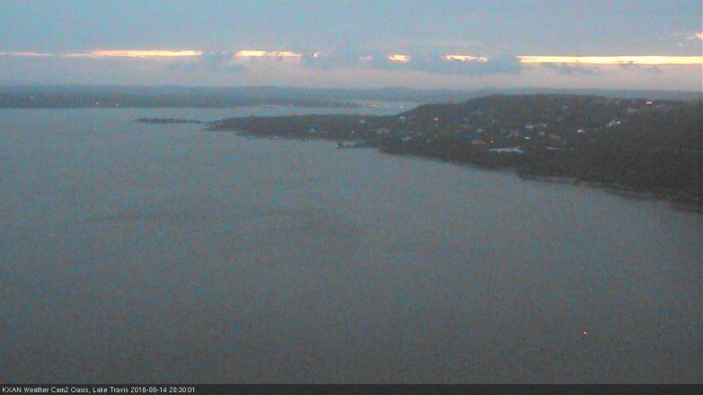 Lake Travis webcam, August 14, 2016 7:55 PM CT