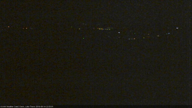 Lake Travis webcam, August 14, 2016 9:25 PM CT