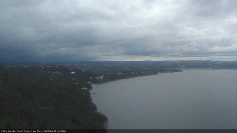 Lake Travis webcam, August 16, 2016 2:15 PM CT