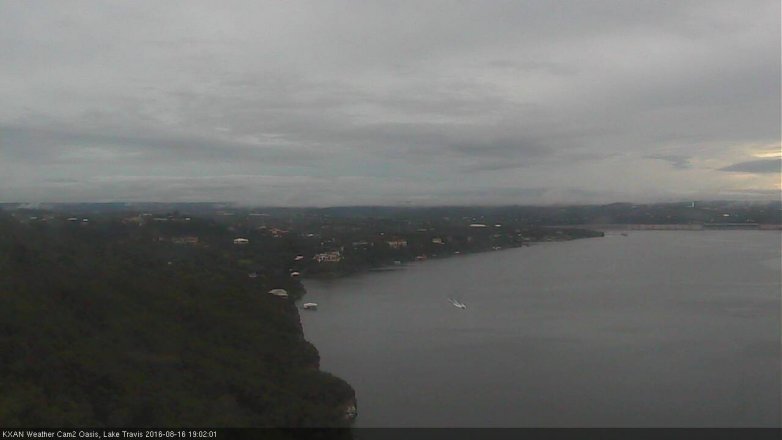 Lake Travis webcam, August 16, 2016 6:30 PM CT