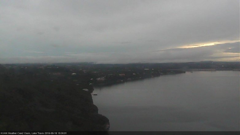 Lake Travis webcam, August 16, 2016 6:40 PM CT