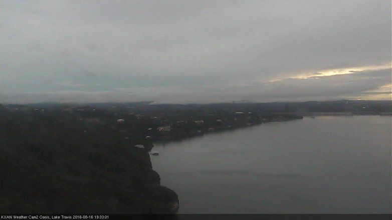 Lake Travis webcam, August 16, 2016 6:45 PM CT