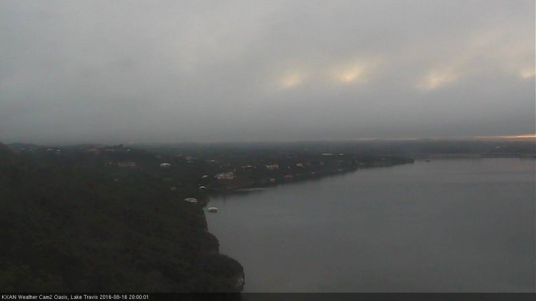 Lake Travis webcam, August 16, 2016 7:10 PM CT
