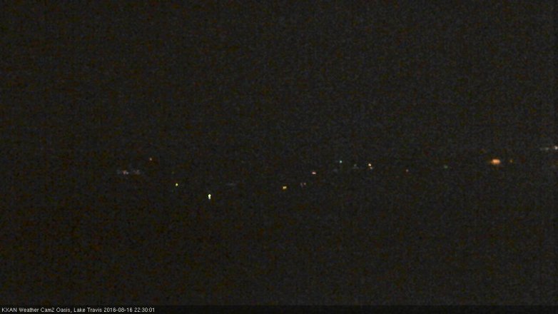 Lake Travis webcam, August 16, 2016 9:50 PM CT