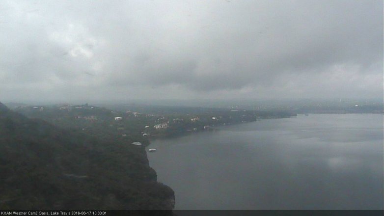 Lake Travis webcam, August 17, 2016 9:45 AM CT