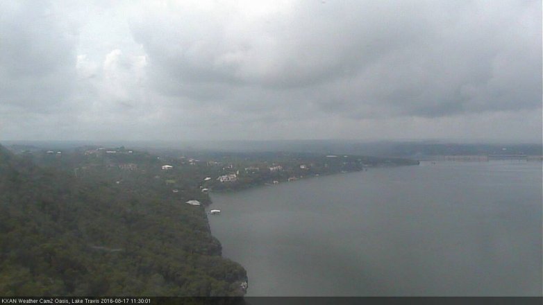 Lake Travis webcam, August 17, 2016 10:45 AM CT
