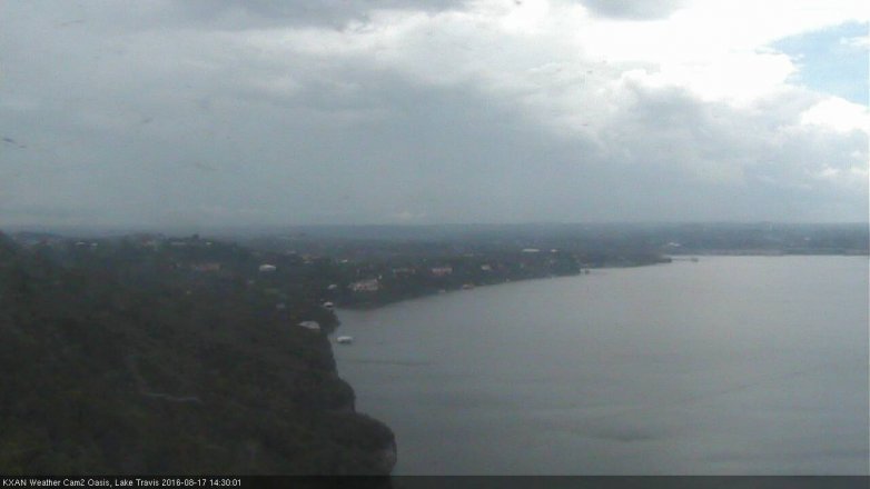 Lake Travis webcam, August 17, 2016 1:40 PM CT