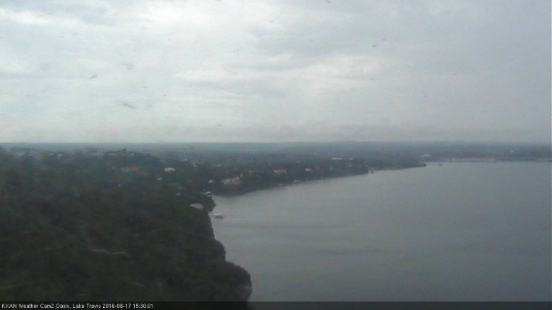 Lake Travis webcam, August 17, 2016 3:00 PM CT
