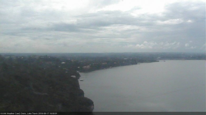Lake Travis webcam, August 17, 2016 3:10 PM CT
