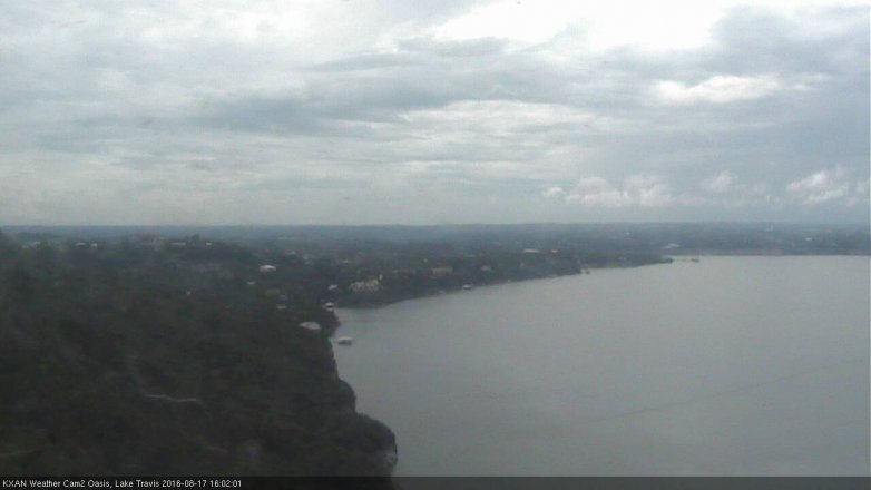 Lake Travis webcam, August 17, 2016 3:25 PM CT