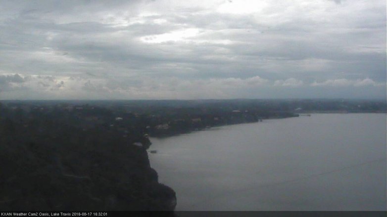 Lake Travis webcam, August 17, 2016 3:50 PM CT
