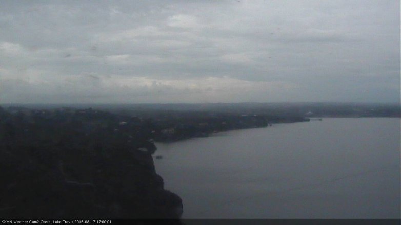 Lake Travis webcam, August 17, 2016 4:15 PM CT