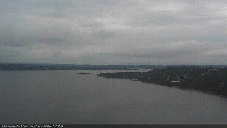 Lake Travis webcam, August 17, 2016 5:45 PM CT