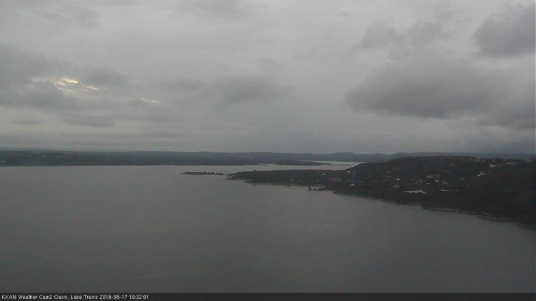 Lake Travis webcam, August 17, 2016 6:55 PM CT