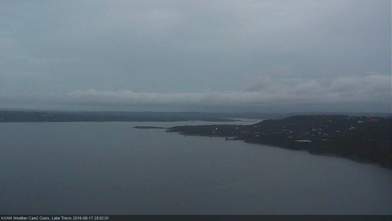 Lake Travis webcam, August 17, 2016 7:05 PM CT