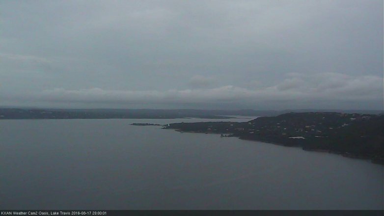 Lake Travis webcam, August 17, 2016 7:10 PM CT