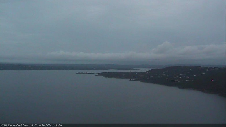 Lake Travis webcam, August 17, 2016 7:35 PM CT