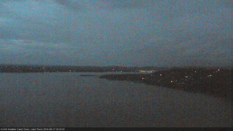 Lake Travis webcam, August 17, 2016 7:45 PM CT