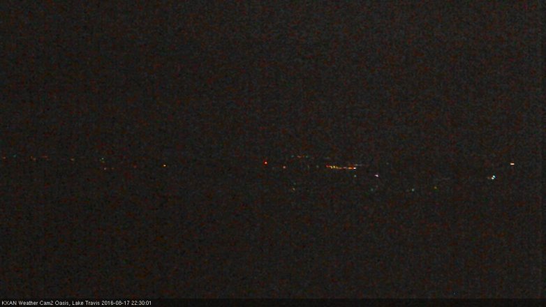 Lake Travis webcam, August 17, 2016 9:50 PM CT