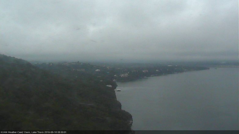 Lake Travis webcam, August 18, 2016 9:00 AM CT